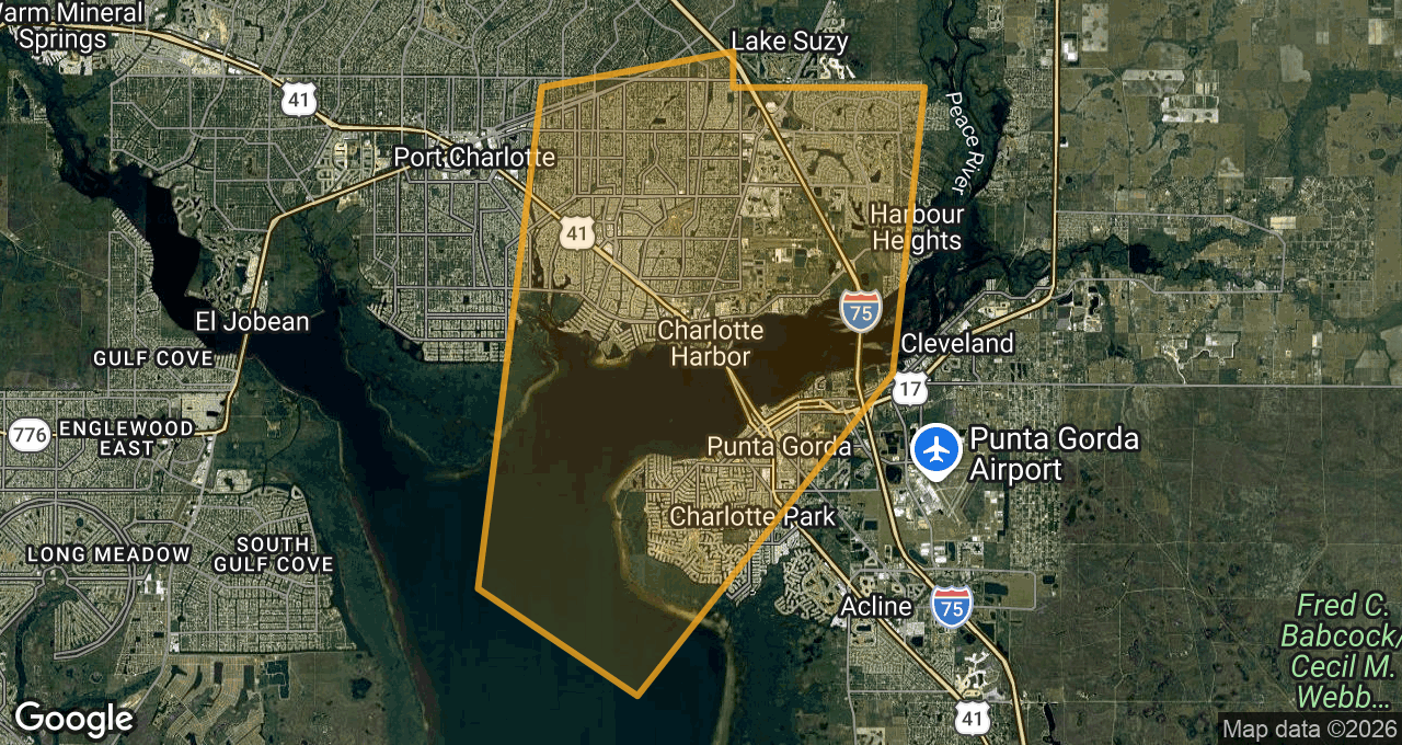 Recent storm activity map near Punta Gorda